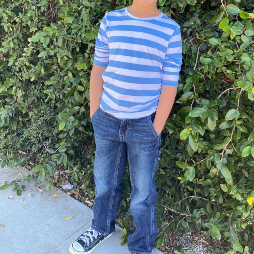 Boy Headshot Audition outfit sz 8 (M) stripe shirt Old Navy jeans straight